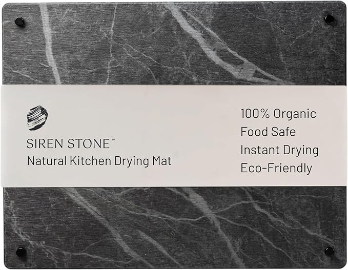 LARGE Siren Stone Natural Dish Drying Mat for Kitchen Counter - Premium Diatomaceous Earth Mat | ... | Amazon (US)
