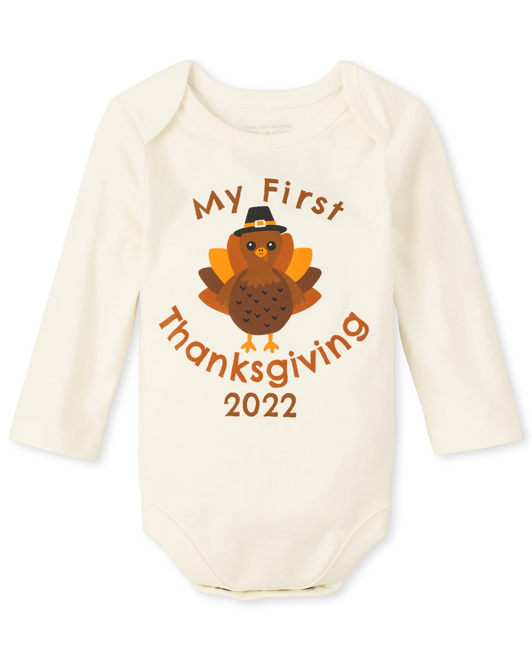 Unisex Baby Long Sleeve First Thanksgiving Graphic Bodysuit | The Children's Place  - FAIR IVORY | The Children's Place