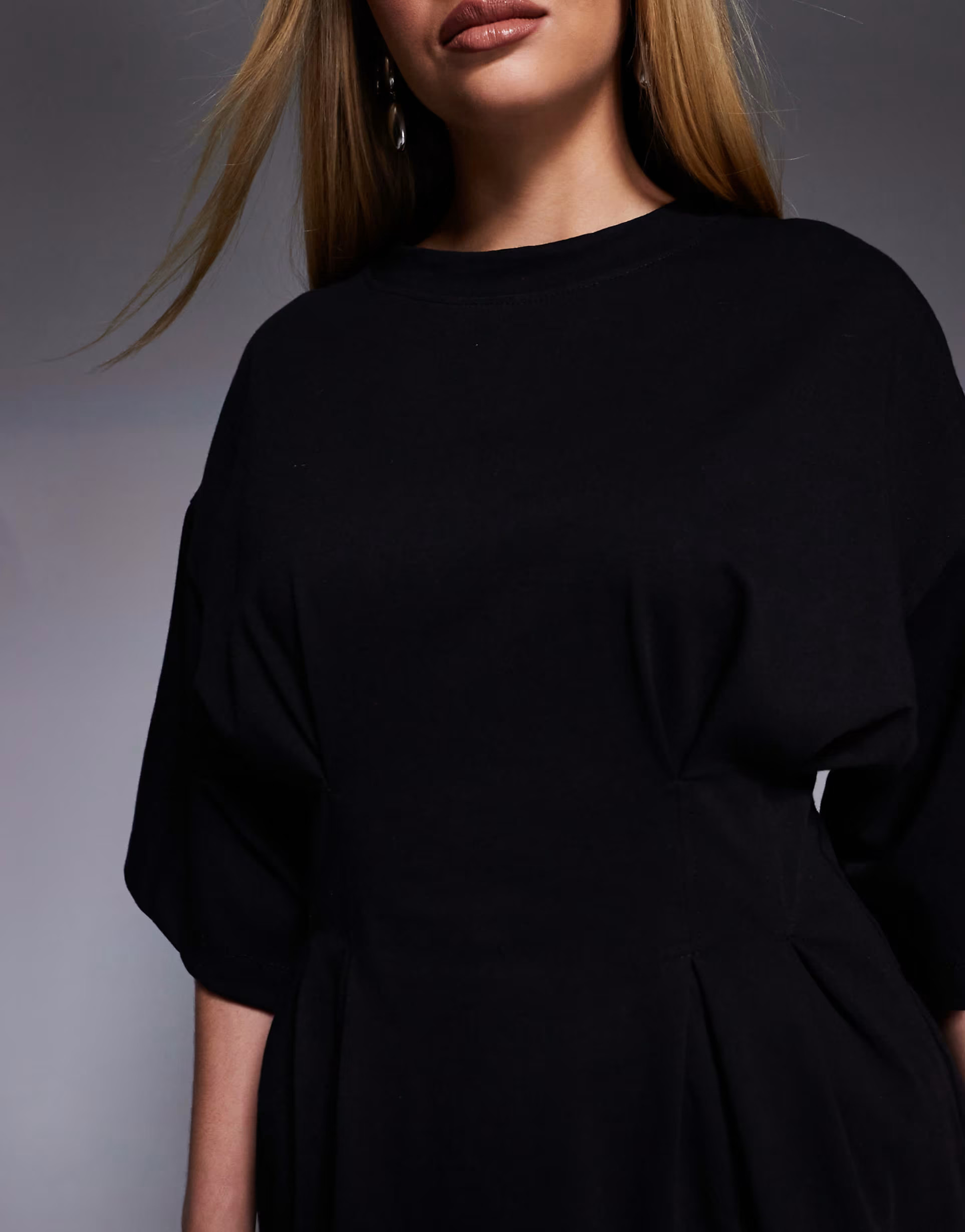 ASOS DESIGN corset pleat waist t-shirt in black | ASOS (Global)