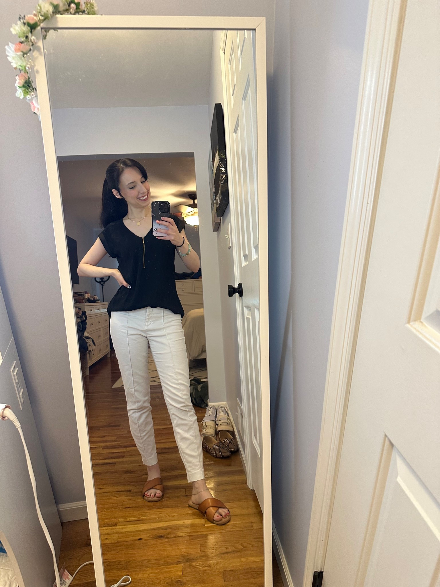 Black tee size XS
White pants size 00
Brown sandals size 6.5

Summer outfit, work, workwear, casual, minimalist, millennial, black and white 

#LTKWorkwear #LTKFindsUnder100 #LTKStyleTip
