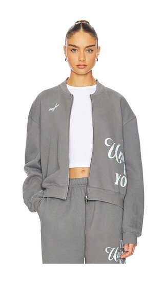 The Mayfair Group Universe Is On Your Side Zip Up Jacket in Grey. - size M/L | Revolve Clothing (Global)