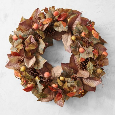 Fall Pinecone Faux Wreath, 28" | Williams-Sonoma