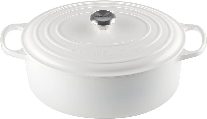 Le Creuset Enameled Cast Iron Signature Oval Dutch Oven, 9.5 qt., White | Amazon (US)
