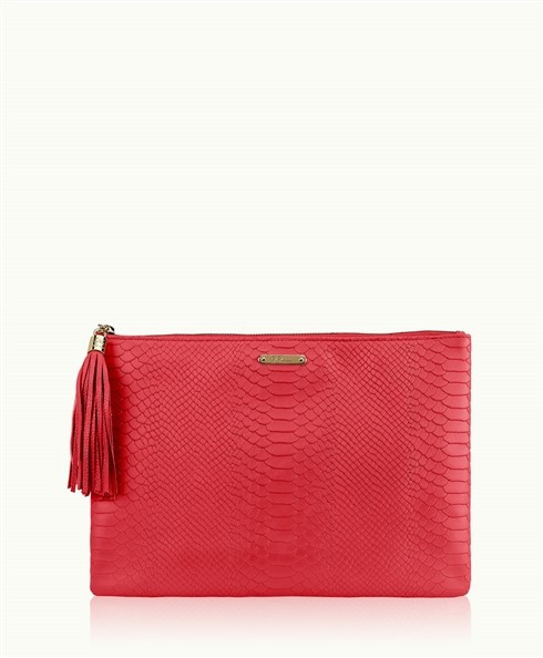 Uber Clutch Poppy Embossed Python | GiGi New York / Graphic Image