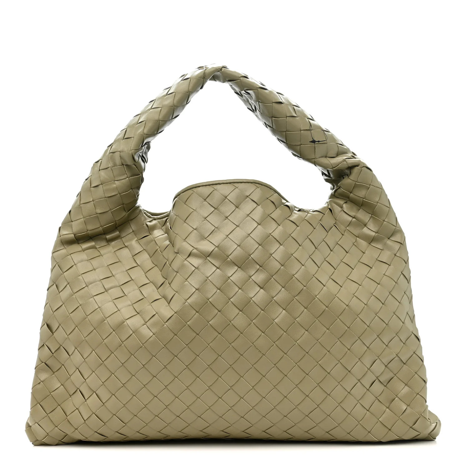 Bottega Veneta Calfskin Intrecciato Small Hop Travertine 1851221 | FASHIONPHILE (US)