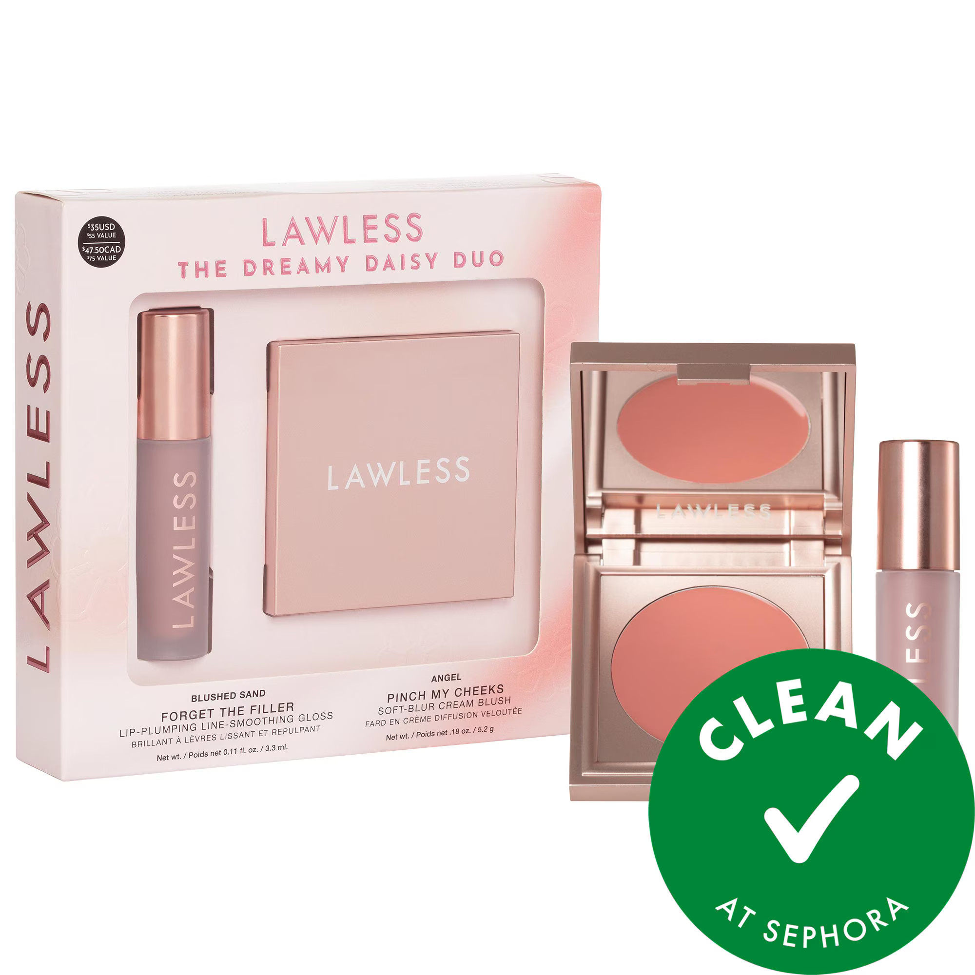LAWLESS The Dreamy Daisy Lip-Plumping Gloss and Cream Blush Set | Sephora (US)