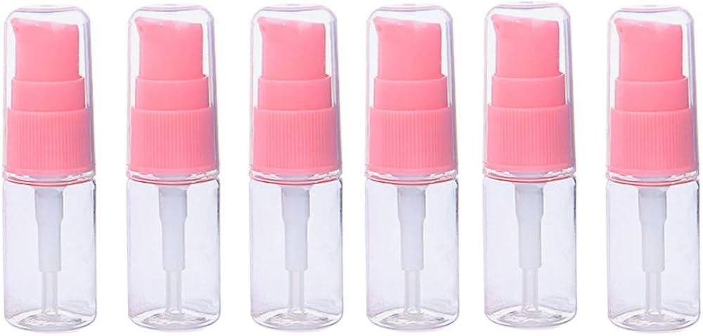 ericotry 6 Pack Empty 10ml Plastic Pump Bottles Cream Shampoo Lotion Pump Bottle Refillable Sampl... | Amazon (US)
