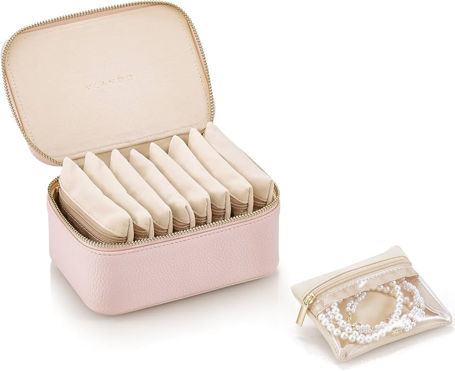 VLANDO Gifts for Women, Jewelry Box with 8 Velvet Jewelry Bags Travel Jewelry Case for Women Girl... | Amazon (US)