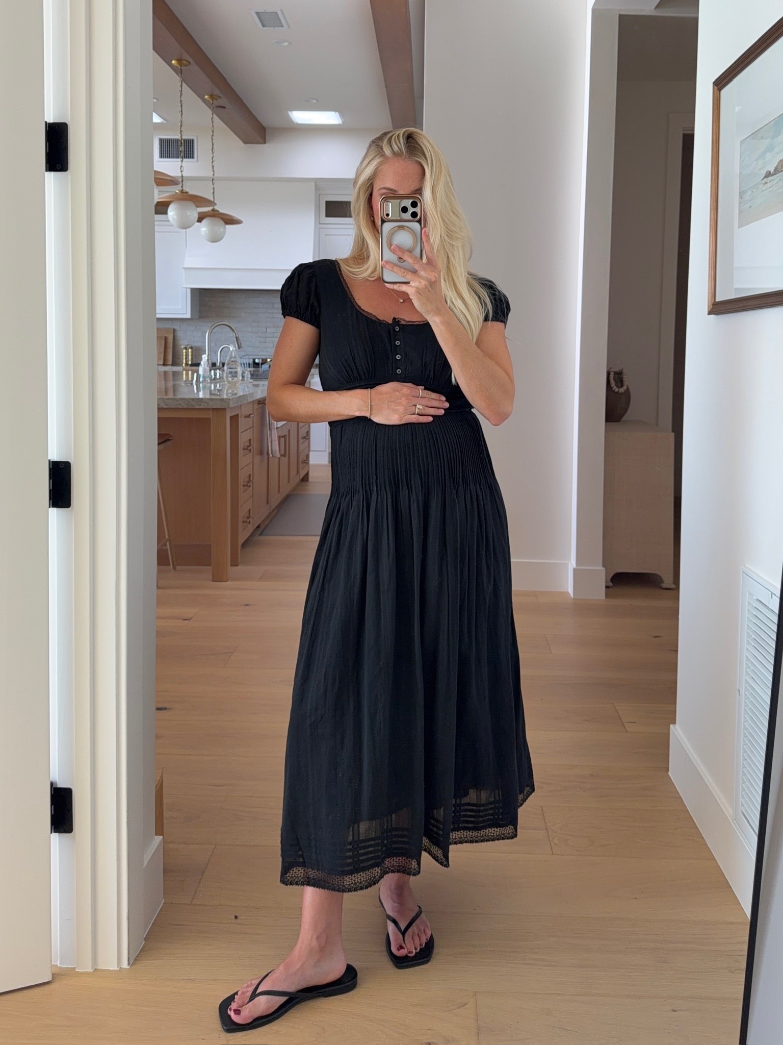 Wearing a 6 in dress (sized up for pregnancy), shoes are tts, code “KPGS20!” for discount on necklace, bracelet, pointer finger ring! #kathleenpost

Casual chic outfit, spring transition, spring outfit 2026, spring dresses, bump friendly, maternity look

#LTKootd #LTKSeasonal #LTKBump