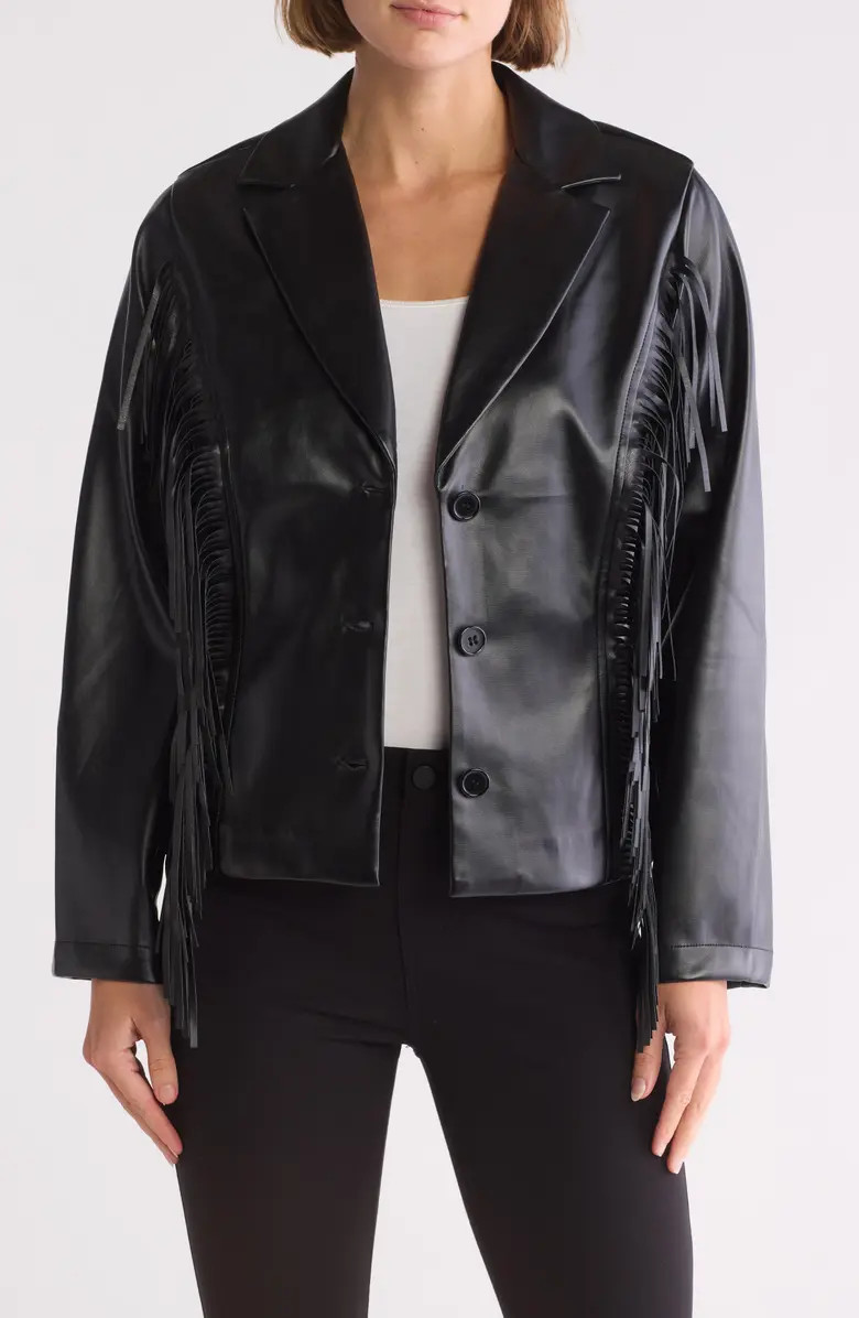 19 Cooper Faux Leather Fringed Blazer | Nordstromrack | Nordstrom Rack