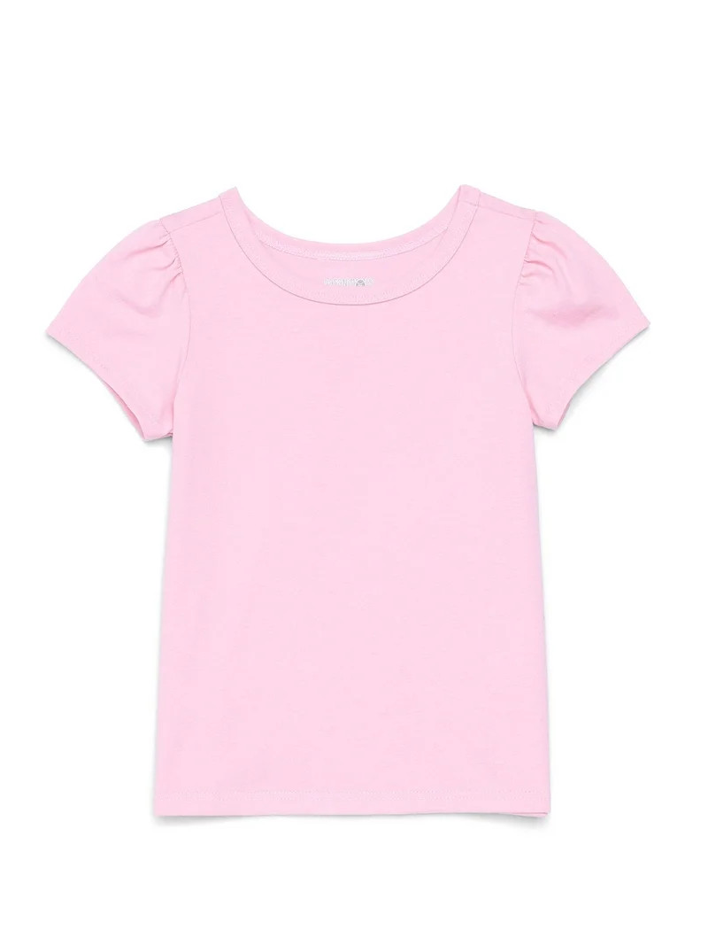 Garanimals Toddler Girl Short Puff Sleeve Solid T-Shirt, Sizes 18M-5T | Walmart (US)