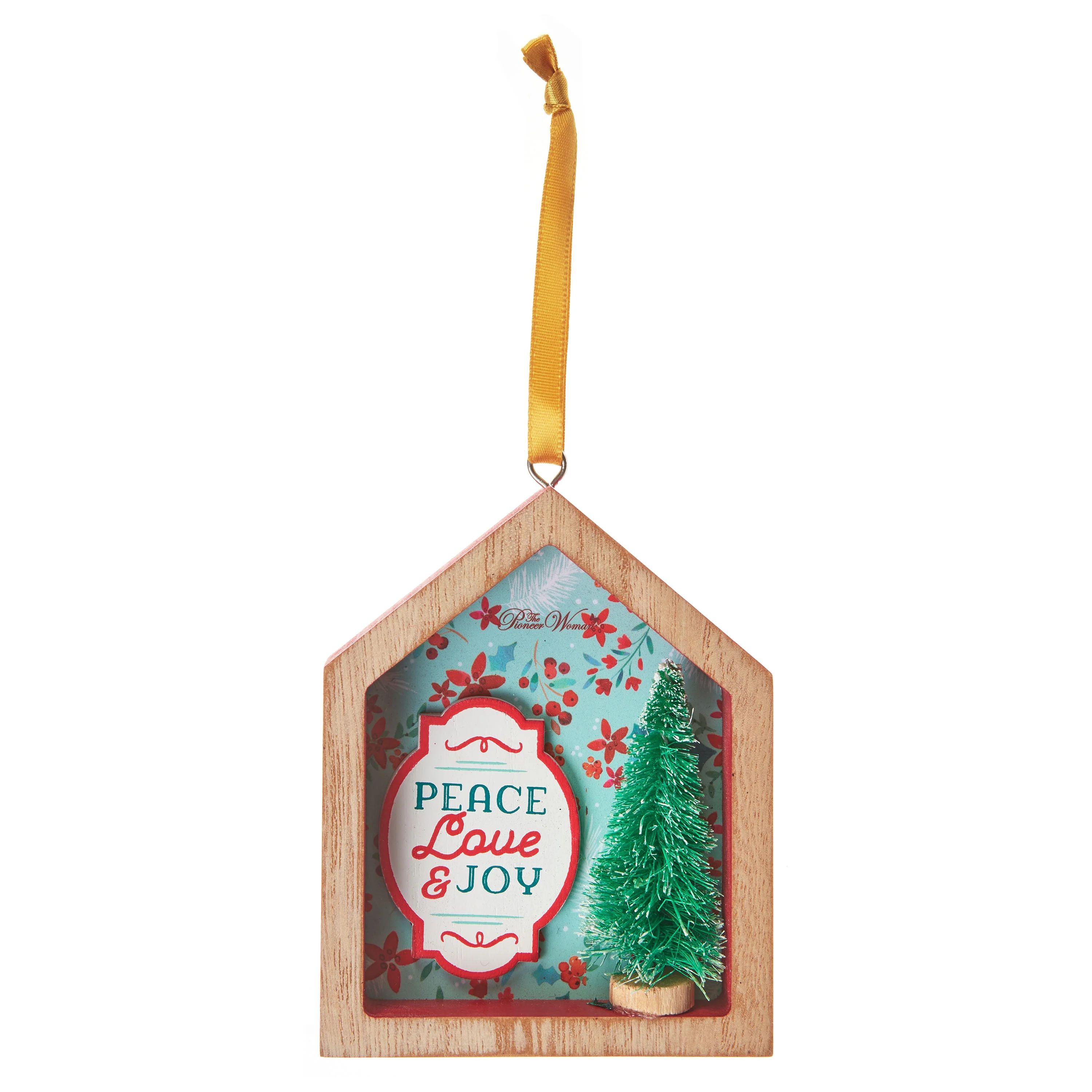 The Pioneer Woman Peace, Love & Joy Shadow Box Christmas Ornament | Walmart (US)