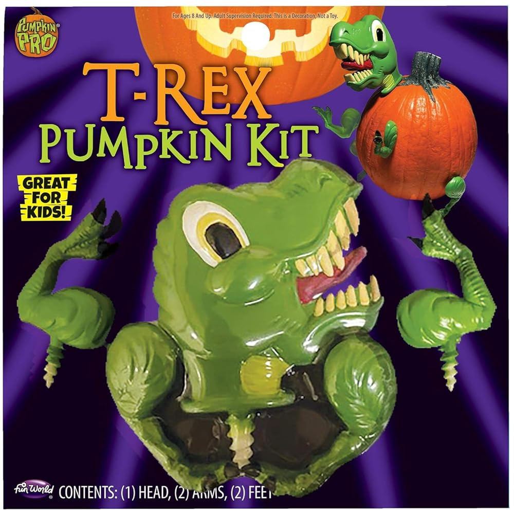 FunWorld Halloween T-Rex Dinosaur Pumpkin Decorating Kit | Amazon (US)