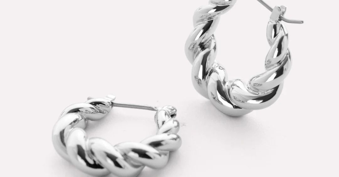 Twisted Hoop Earrings - Paris Silver | Ana Luisa