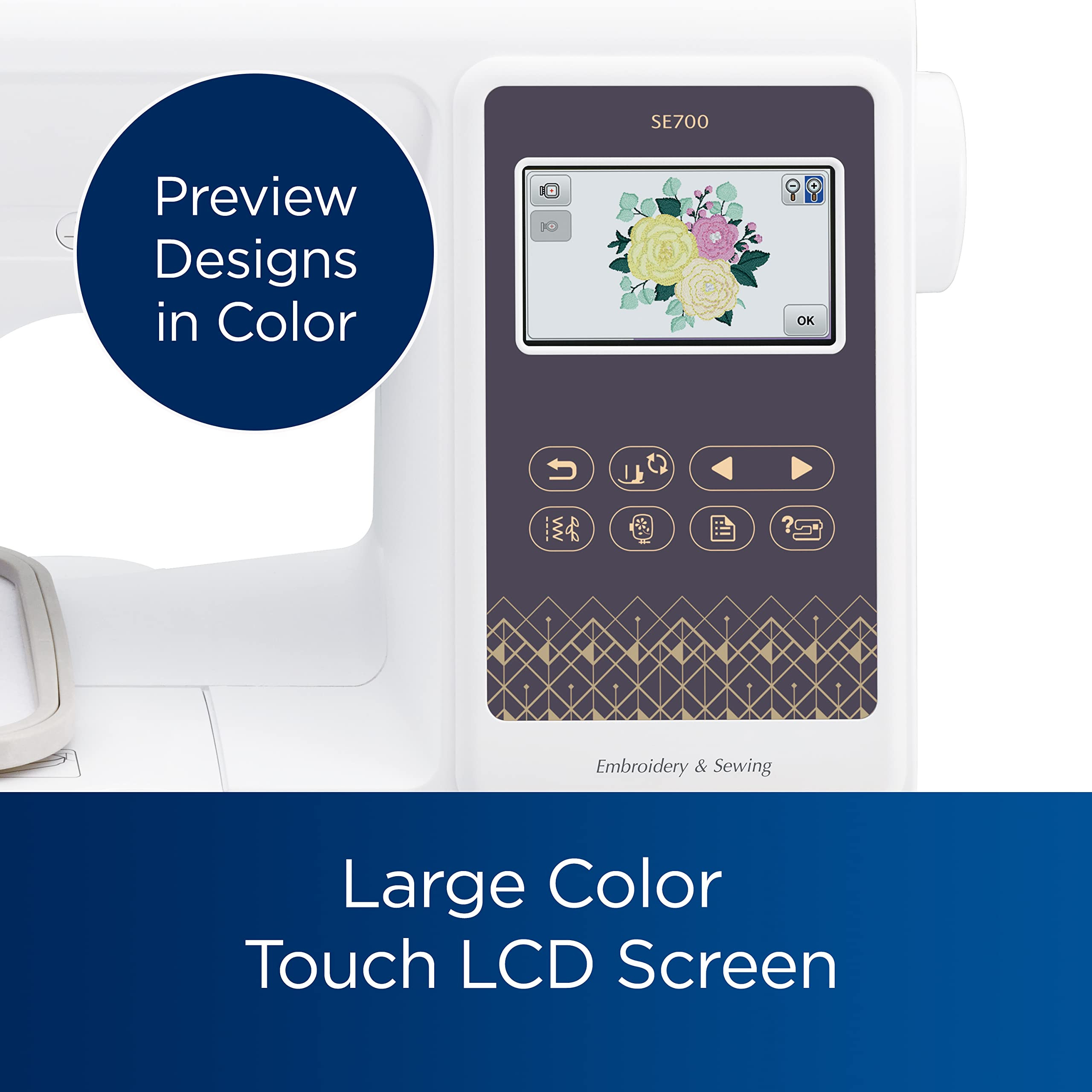 Brother SE700 Sewing and Embroidery Machine, Wireless LAN Connected, 135 Built-in Designs, 103 Bu... | Amazon (US)