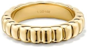 NOKMIT Chunky Gold Statement Rings for Women 14K Gold Silver Tone Cute Puffy Dome Croissant Thumb... | Amazon (US)