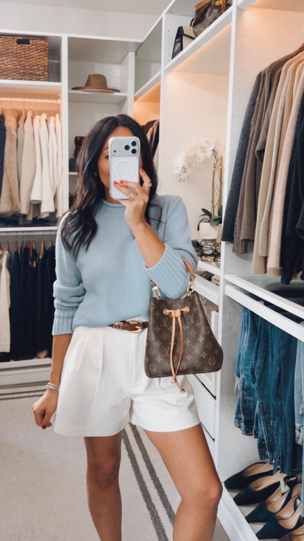 Classic roll neck sweater- so good with shorts or denim 
Straight fit…TTS wearing a small. For a relaxed fit, size up 
My shorts are old but linked similar !

#LTKOver40 #LTKootd