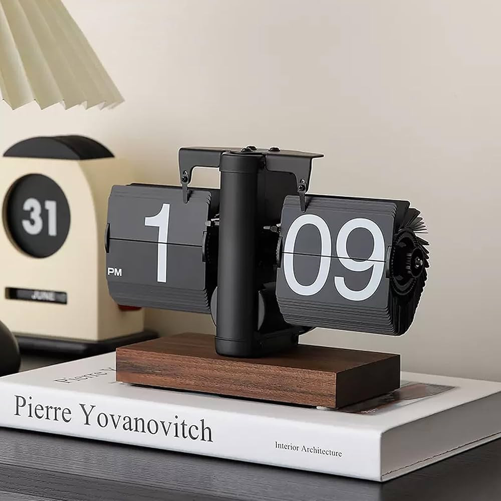 VBESTLIFE Retro Digital Flip Down Clock, Battery Powered Internal Gear Operated Clock, Classic Me... | Amazon (US)