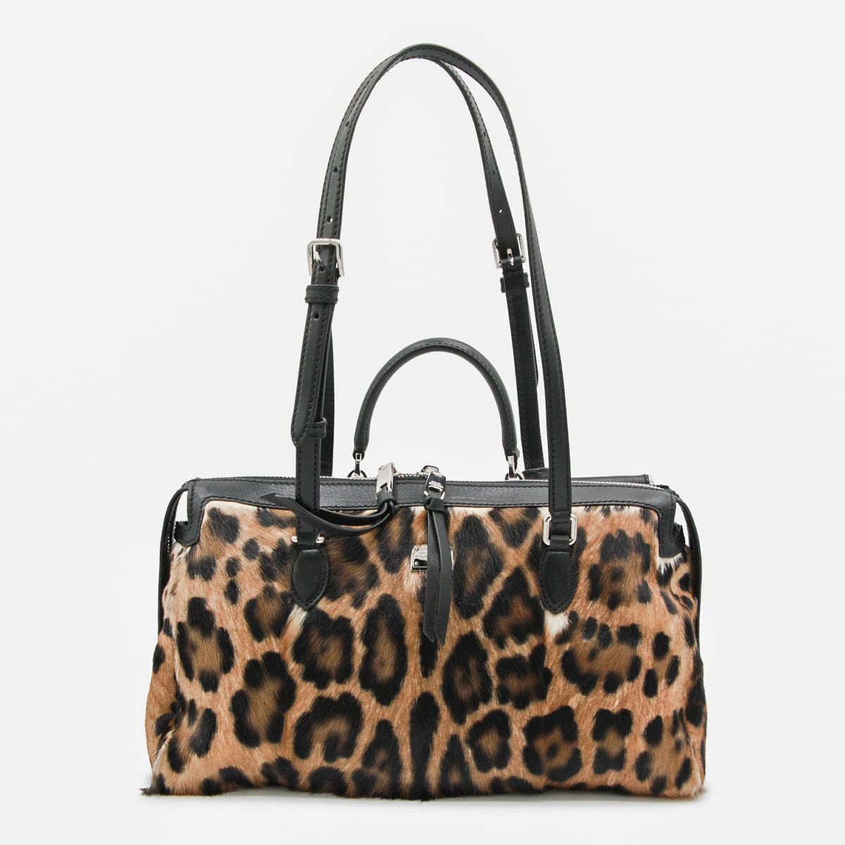 Dolce & Gabbana Animal Print Leather Vittoria Top Handle Bag | Italist.com US