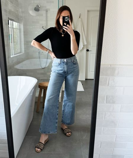 Wide leg jeans that are short girl friendly are hard to find! Here are two favorites that may work for you! I did cut the Mother ones about an inch. Both styles run tts. 

#LTKshoecrush #LTKstyletip #LTKover40