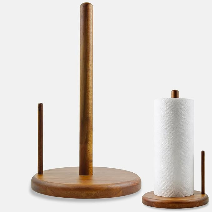 Acacia Wood Paper Towel Holder Countertop Paper Towel Roll Holder, Vintage Kitchen Paper Towel St... | Amazon (US)