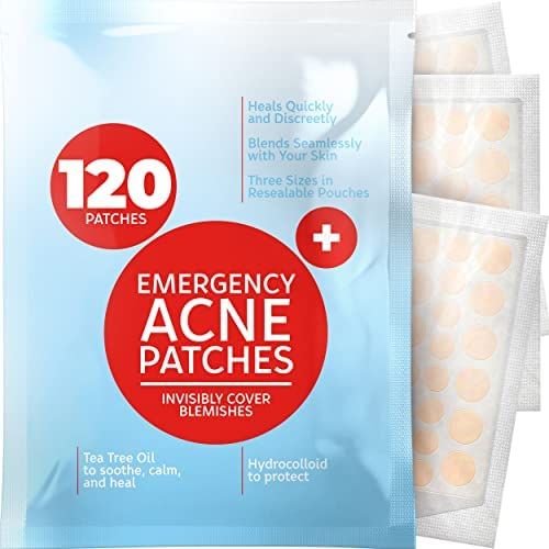 Amazon.com: Acne Patches (120 Pack), Hydrocolloid Acne Patch with Tea Tree Oil - Pimple Patches f... | Amazon (US)