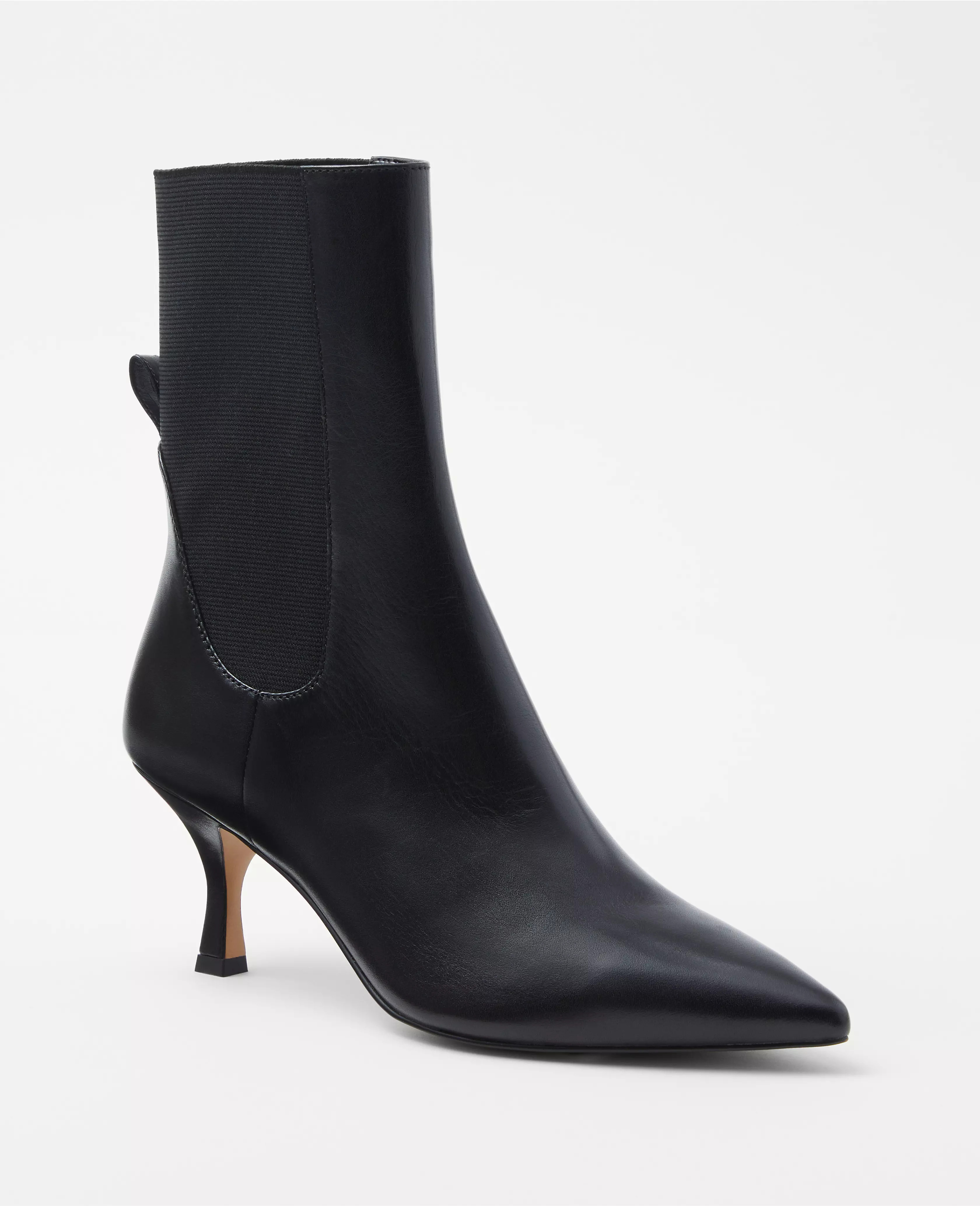 Leather Stiletto Heel Booties | Ann Taylor (US)