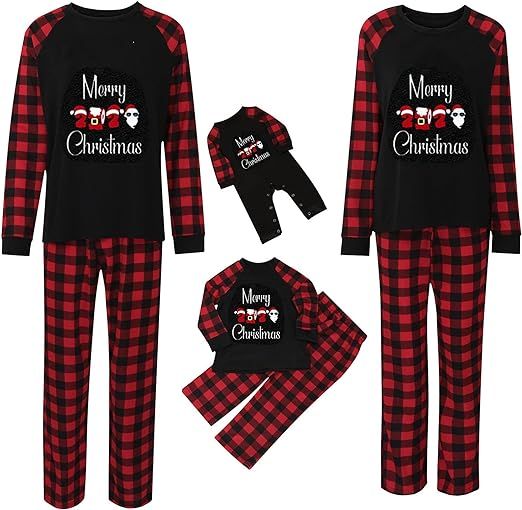 Christmas Pajamas for Family Matching Pjs Set Classic Plaid Xmas Clothes for Teens Womens Mens 20... | Amazon (US)