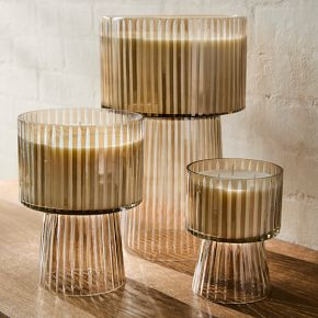 Luster Glass Pedestal Candles – Iced Elm & Bergamot | West Elm (US)