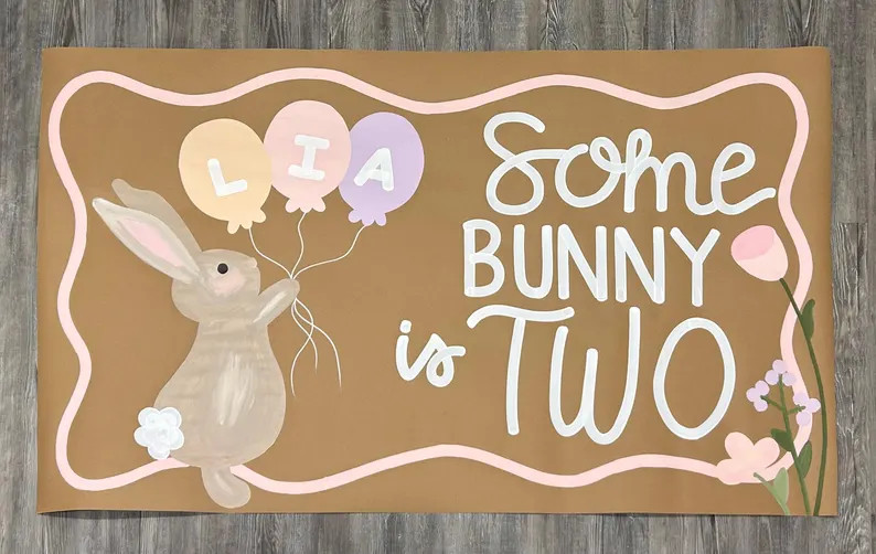 Some Bunny is One, first birthday bunny banner | Etsy (US)