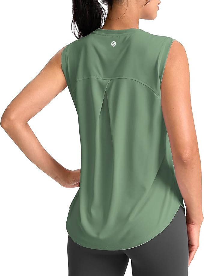 SANTINY Women's Sleeveless Workout Tops Breathable Lightweight Active Tennis Yoga Shirts Athletic... | Amazon (US)