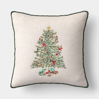 Embroidered Tree Pillow Natural - Threshold™ | Target
