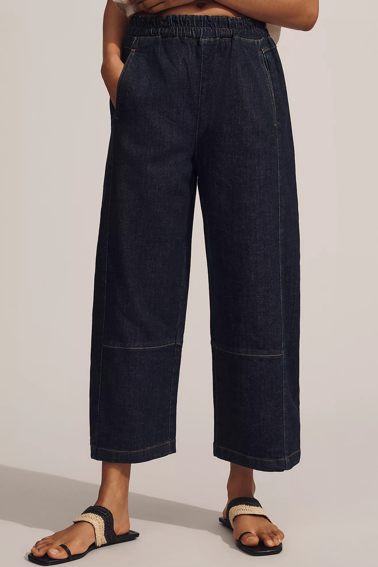 The Izzie Relaxed Pull-On Barrel Jeans by Pilcro | Anthropologie (US)