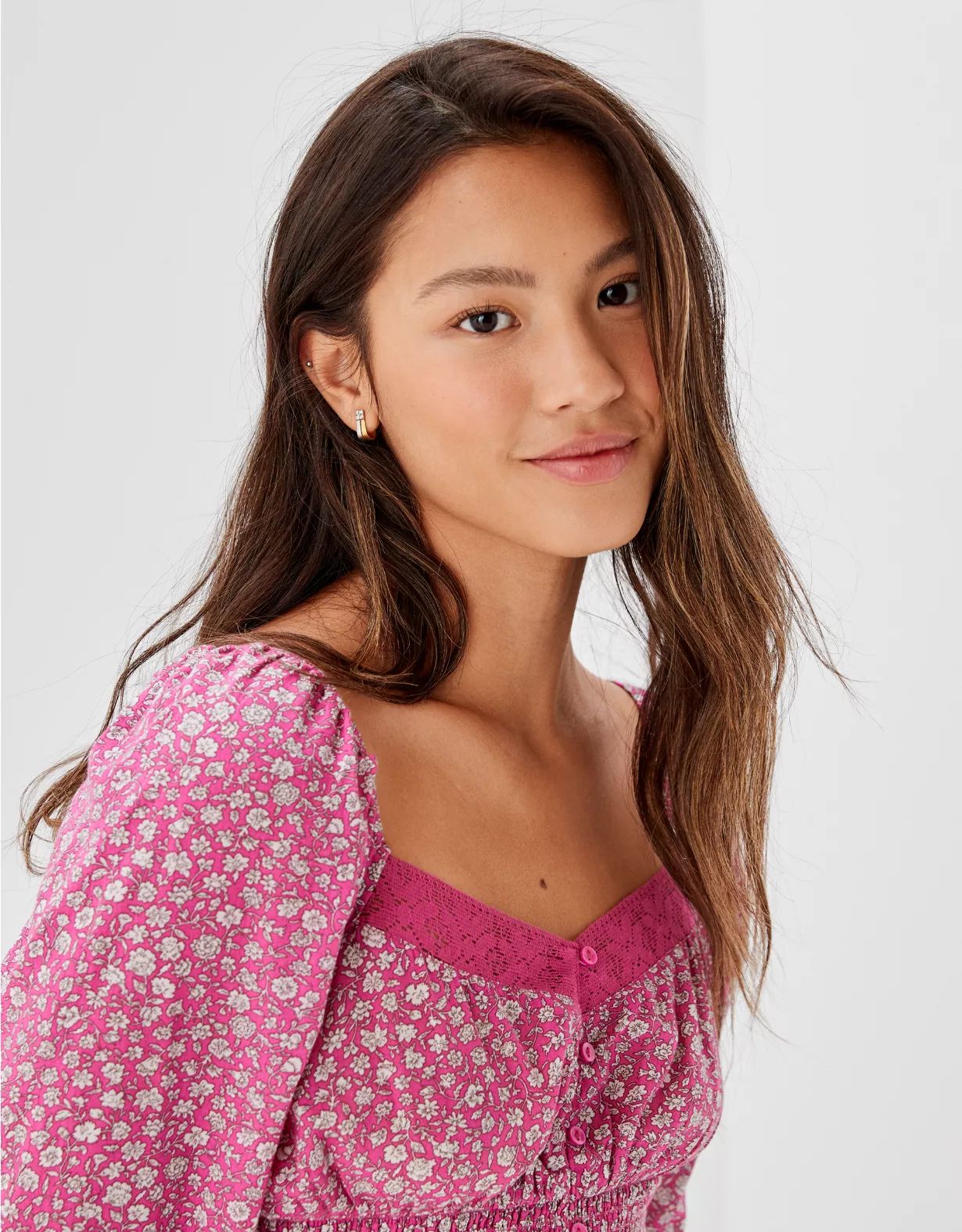 AE Sweetheart Button-Up Blouse | American Eagle Outfitters (US & CA)