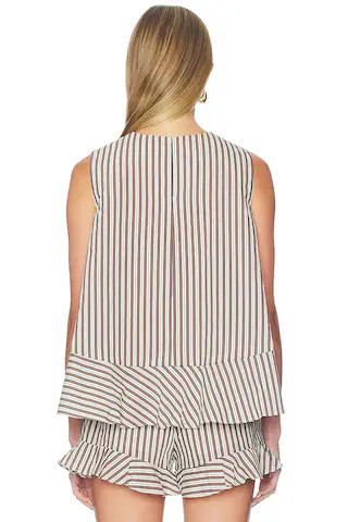 Miller Top in Brown Navy Stripe | Revolve Clothing (Global)