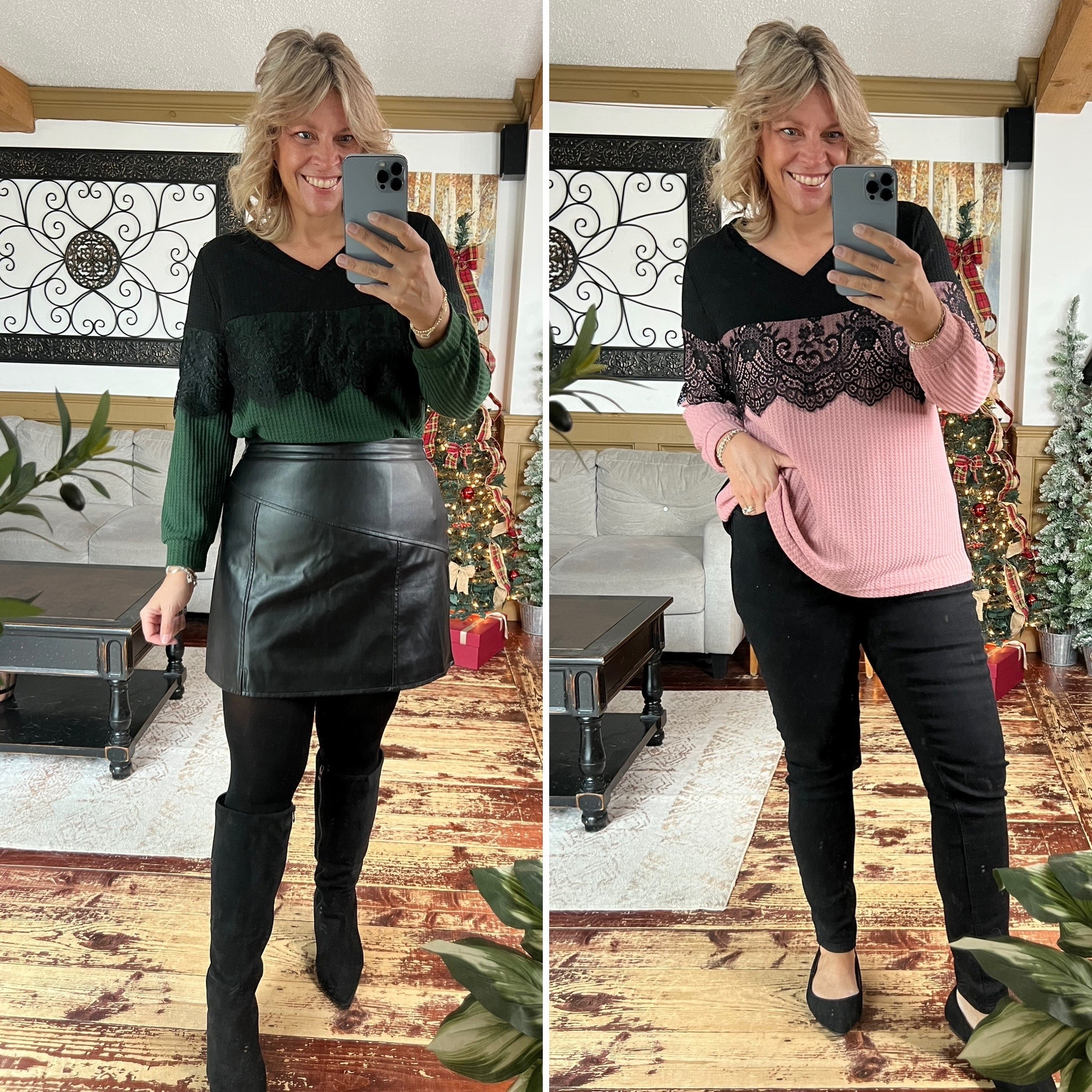 Waffle knit lace top size 12, jeans size 14, skirt size xl

#LTKFindsUnder50 #LTKMidsize #LTKOver40