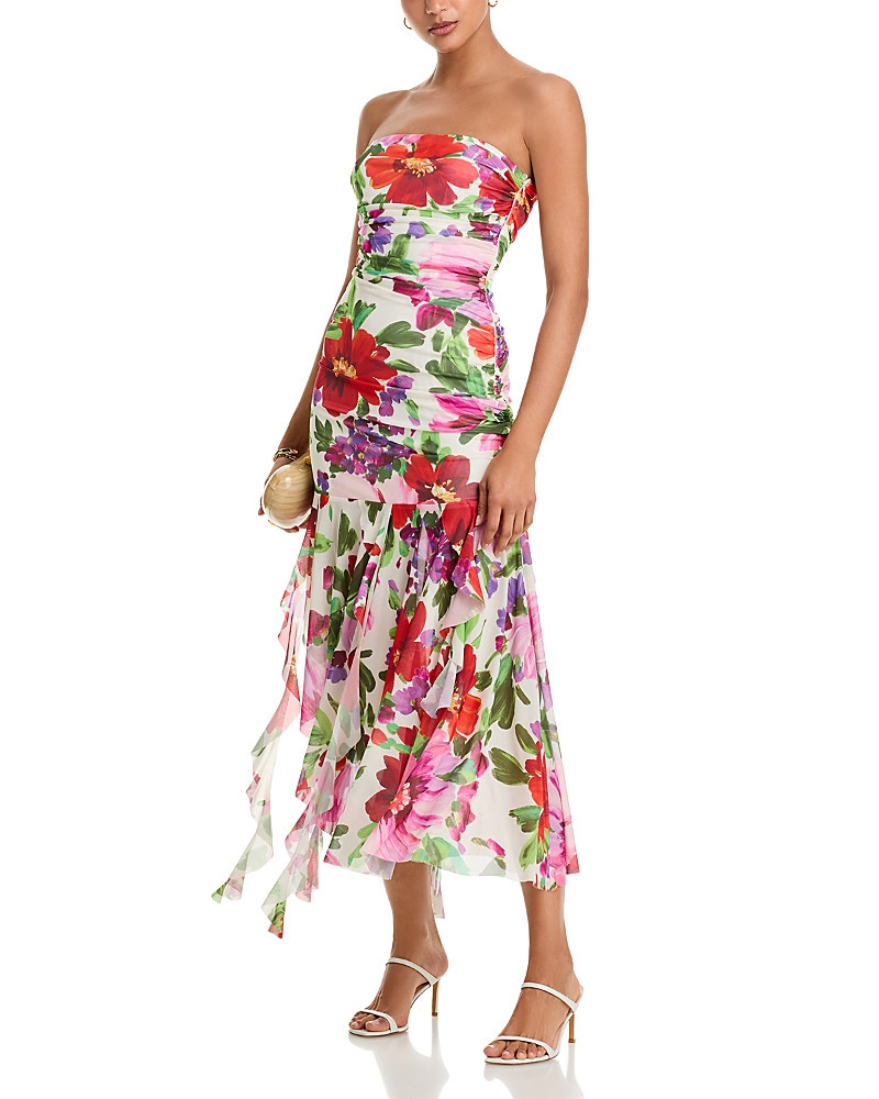 Aqua Floral Mesh Midi Dress - Exclusive | Bloomingdale's (US)