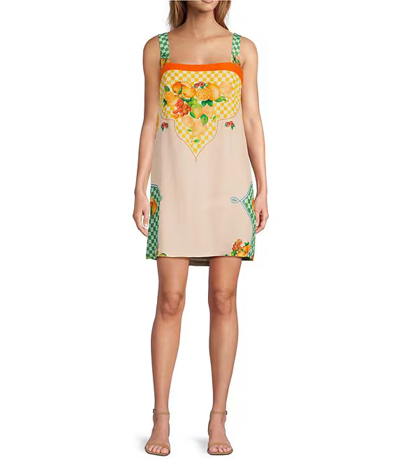 Antonio Melani Eliana Fruit Printed Linen Square Neck Sleeveless Dress | Dillard's | Dillard's