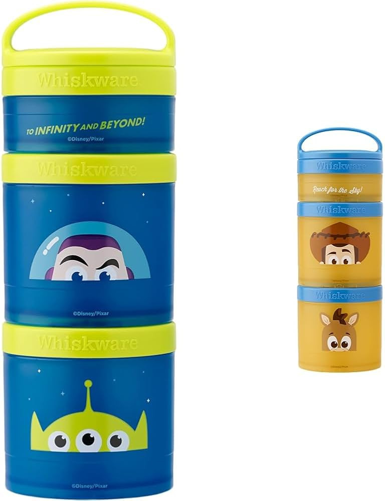 Whiskware Disney Pixar Stackable Snack Containers, Set of 3 Interlocking Polypropylene Cups for K... | Amazon (US)