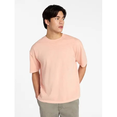 No Boundaries Men's Oversized Boxy Tee with Short Sleeves, XS-4XLT | Walmart (US)