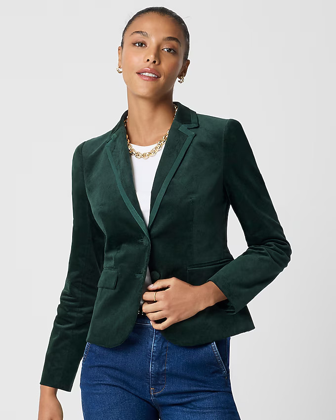 Velvet schoolboy blazer | J.Crew Factory