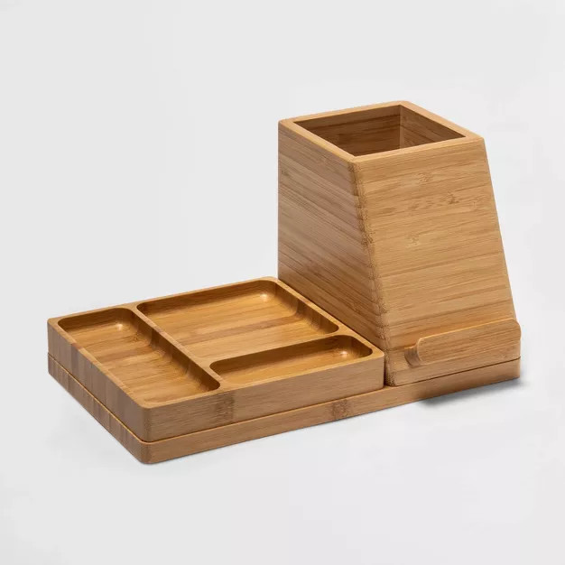 Medium Bamboo Desk Storage & 5V/2.4A 2-Port USB-A Qi Wireless Charger - Project 62™ | Target