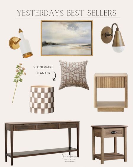 Yesterdays Best Sellers 
Wall sconce / decorative pillow / accent table / stoneware planter / faux sedum flower stem / console table / wall art 

#LTKHome