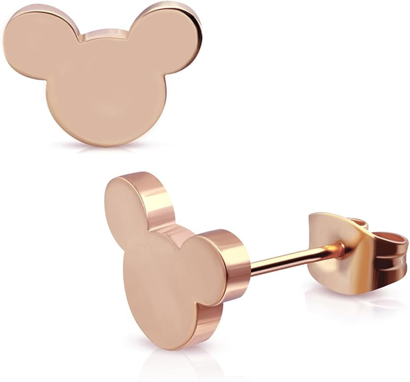 Stainless Steel Tiny Mouse Silhouette Button Stud Post Earrings | Amazon (US)