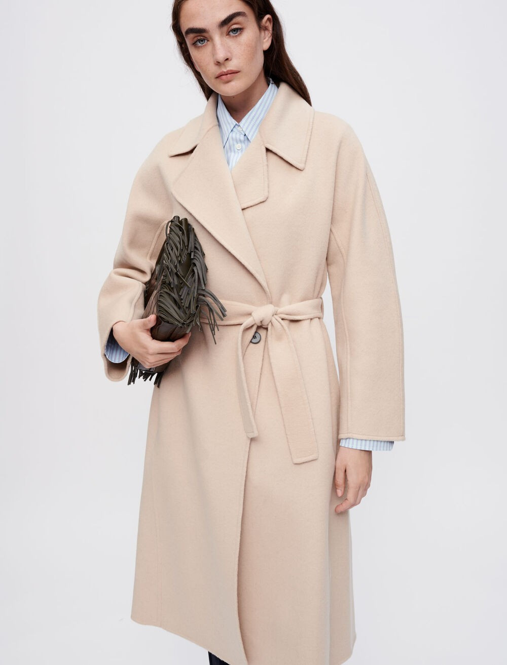 121GWENN Double-faced wool-blend coat | Maje US