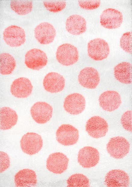 Pink Polka Dots 4' x 6' Area Rug | Rugs USA