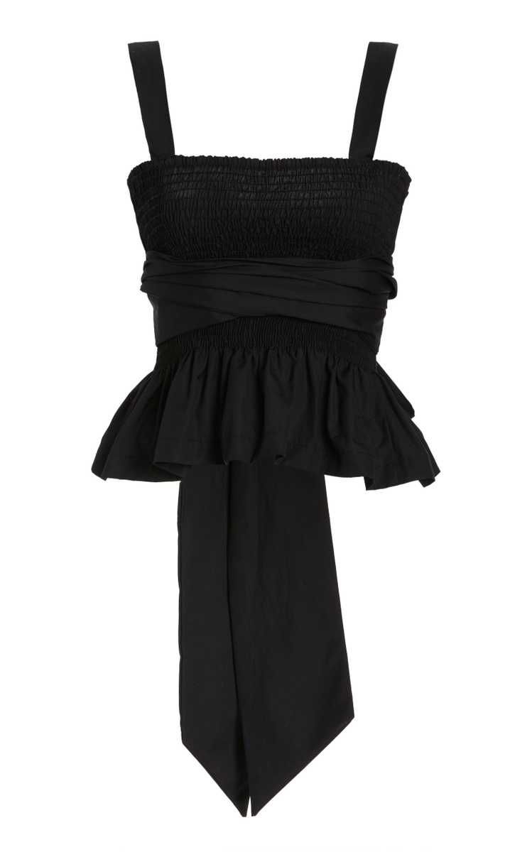 Isla Smocked Cotton Wrap Top | Moda Operandi (Global)