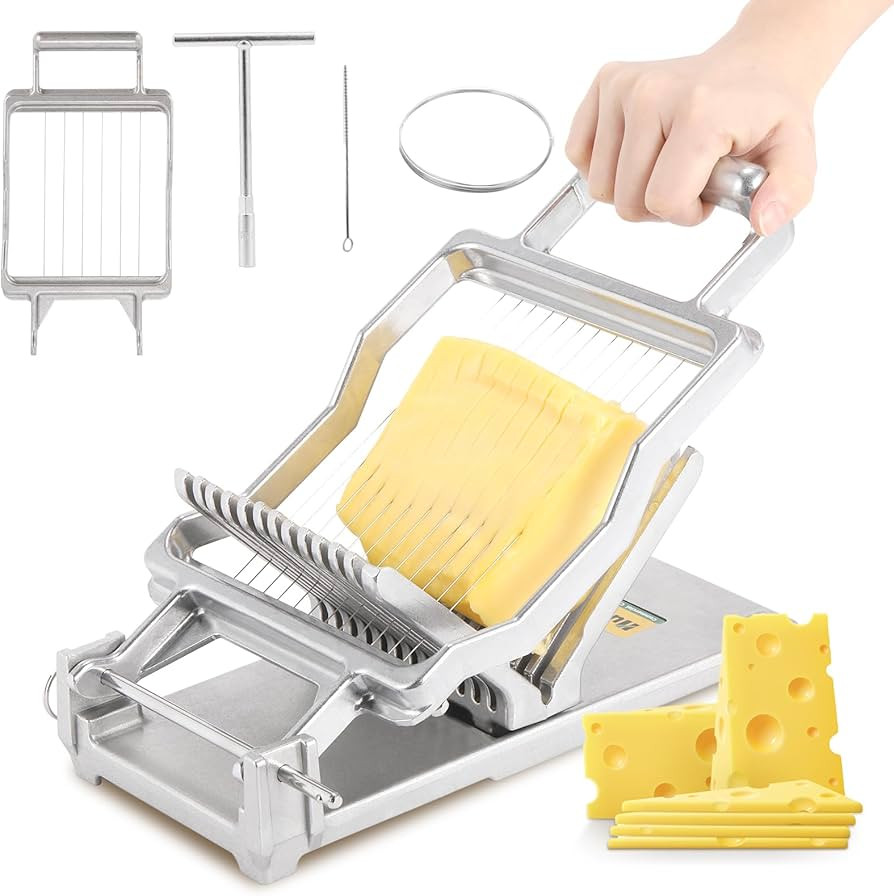 Huanyu Commercial Cheese Slicer 1cm&2cm Stainless Steel Wire Cheese Cutter Butter Cutting Board M... | Amazon (US)