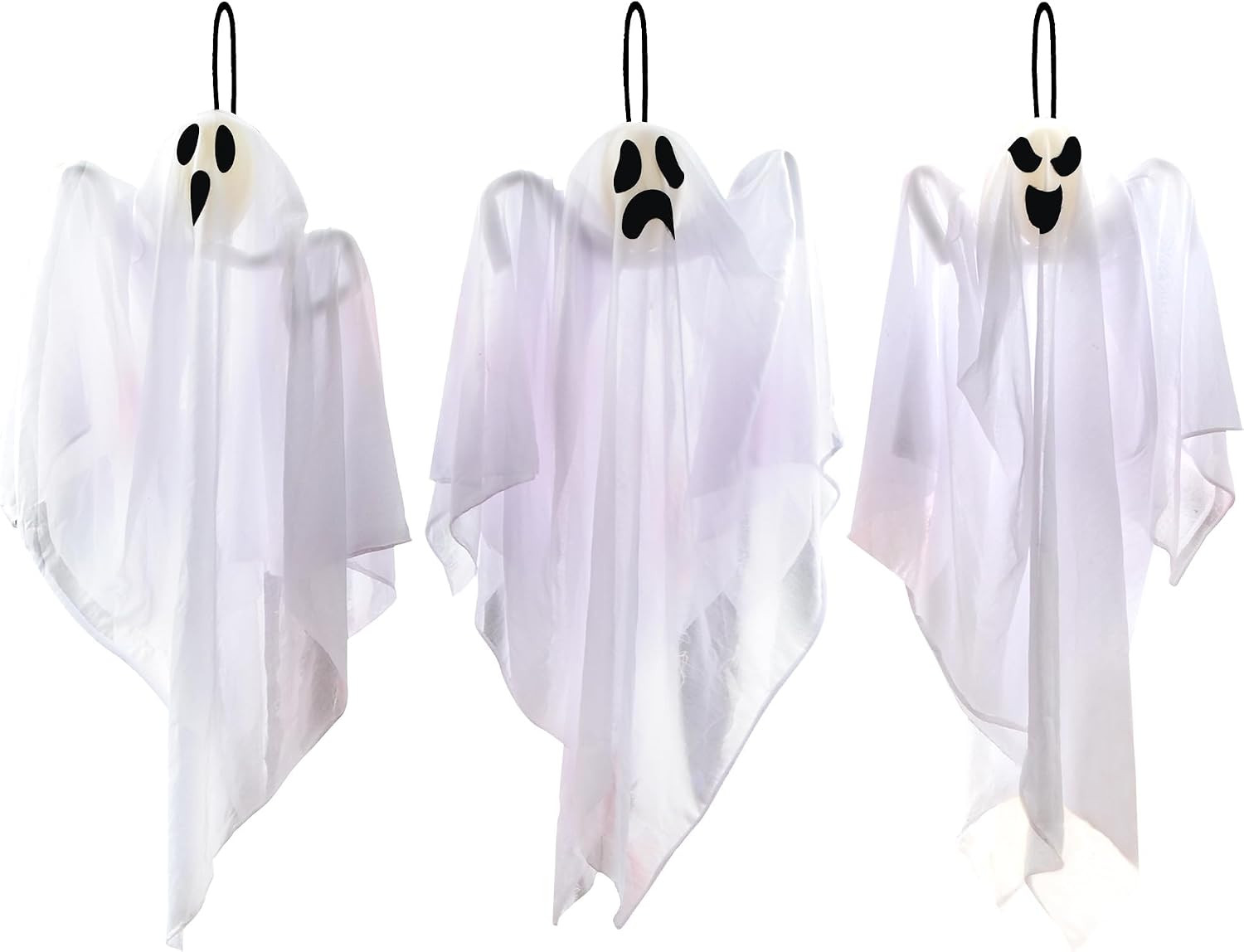 JOYIN 3 Pack Halloween Party Decoration 27.5" Hanging Ghosts, Cute Flying Ghost for Front Yard Patio Lawn Garden Party Décor and Holiday Decorations | Amazon (US)