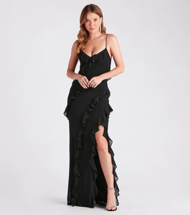 Melrose Formal Mesh Ruffle Mermaid Dress | Windsor Stores